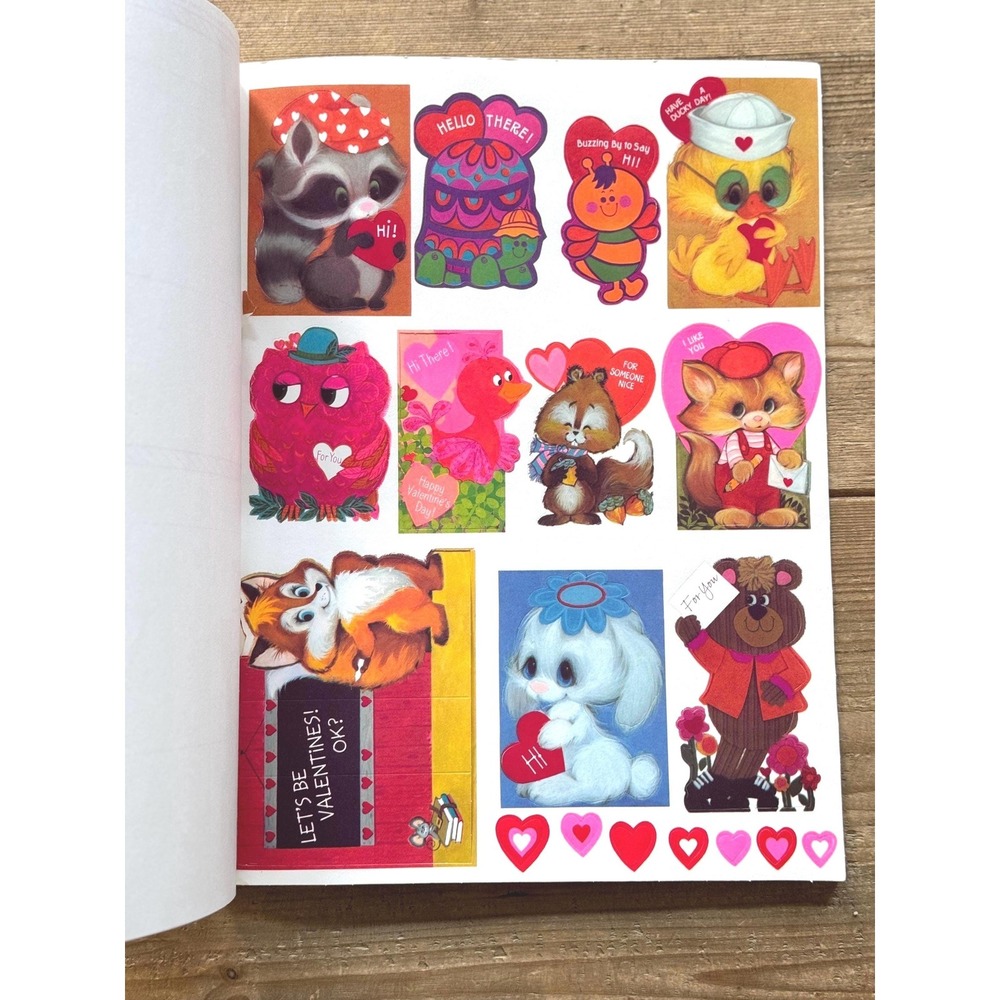 Book of vintage Valentine's Day cards from Hallmark- 26 animal cards unused
